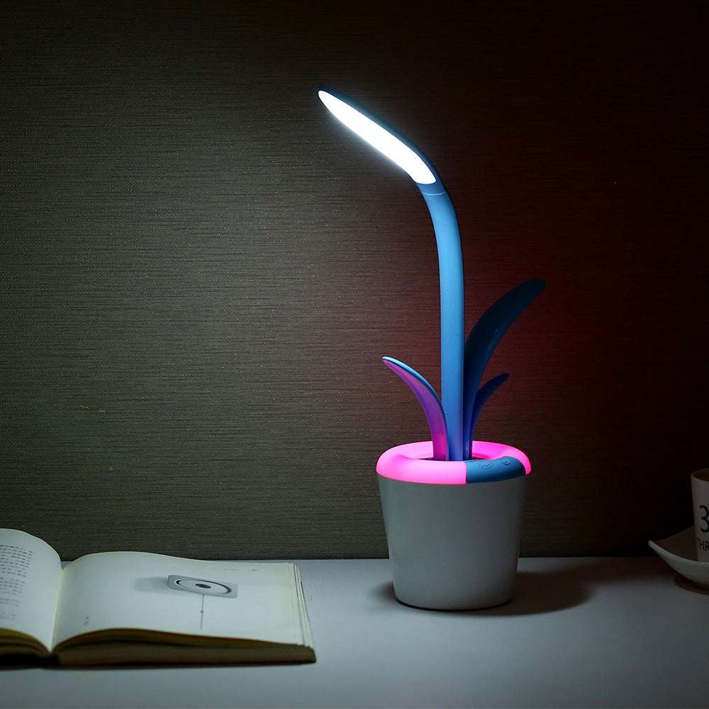 Rechargeable LED Plant Lamp – 3 Brightness Levels, Touch Control, Night Light Mode, Wireless & Portable Table Lamp