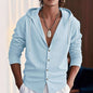 Slim-fit Hood Cardigan Casual Shirt Men