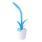 Blue silicone straw with white base on a white background