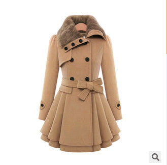 Women’s Woolen Coat – Thick Winter Jacket in Classic Solid Colors