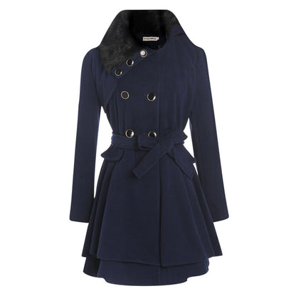 Women’s Woolen Coat – Thick Winter Jacket in Classic Solid Colors