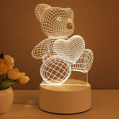 3D Illusion Unicorn Night Light – Acrylic LED Desk Lamp