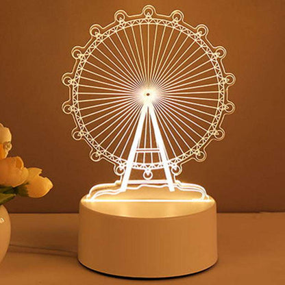 3D Illusion Unicorn Night Light – Acrylic LED Desk Lamp
