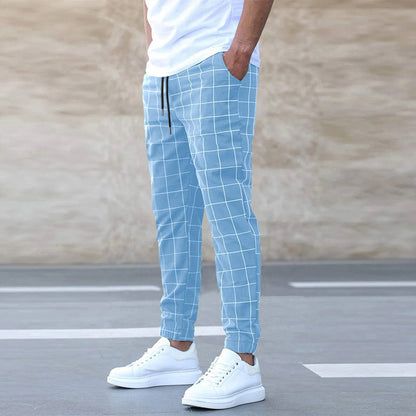 Men’s Straight-Leg Cotton Pants – Casual Mid-Waist Trousers