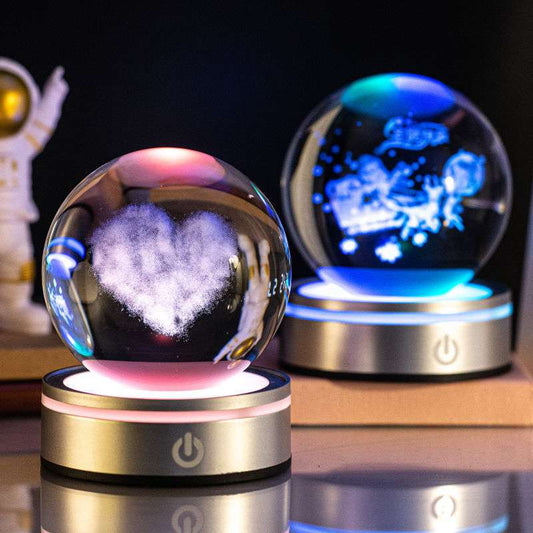 3D Crystal Night Light Lamp – Galaxy, Solar System, Constellations & More