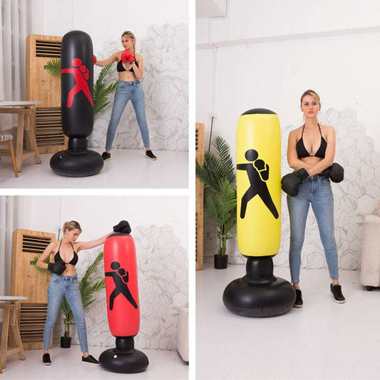 Fitness Inflatable Boxing Column Sandbag Vertical Venting Toy