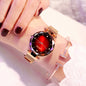Women’s Fashion Quartz Watch – Creative Magnet Strap, Floral Cut Mirror Design
