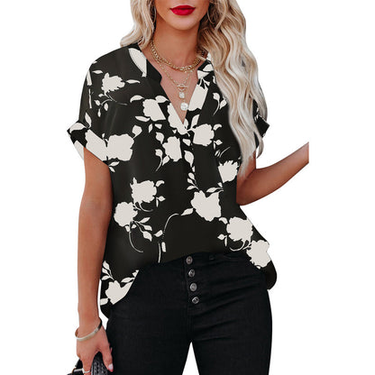 Women’s Floral Print Cardigan – 3/4 Sleeve, Lightweight Polyester