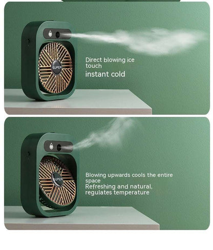 Portable USB Misting Fan & Air Cooler – Rechargeable Desk Humidifier with 3 Speeds