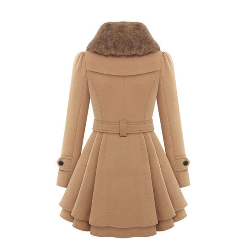 Women’s Woolen Coat – Thick Winter Jacket in Classic Solid Colors