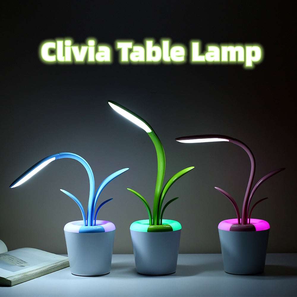 Rechargeable LED Plant Lamp – 3 Brightness Levels, Touch Control, Night Light Mode, Wireless & Portable Table Lamp
