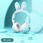 RGB Bunny Ear Wireless Bluetooth Headphones – Stereo Headset with Mic, SD Card & Foldable Design