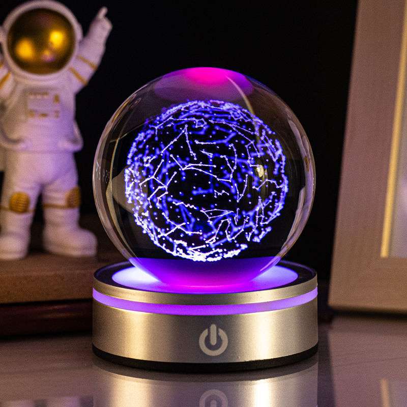 3D Crystal Night Light Lamp – Galaxy, Solar System, Constellations & More
