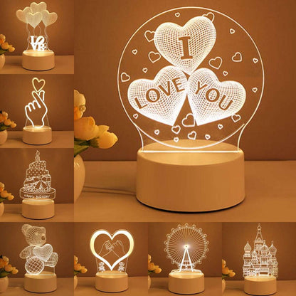 3D Illusion Unicorn Night Light – Acrylic LED Desk Lamp