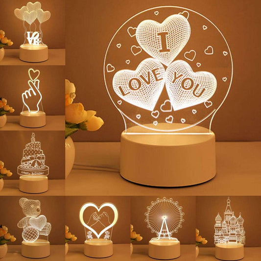 3D Illusion Unicorn Night Light – Acrylic LED Desk Lamp