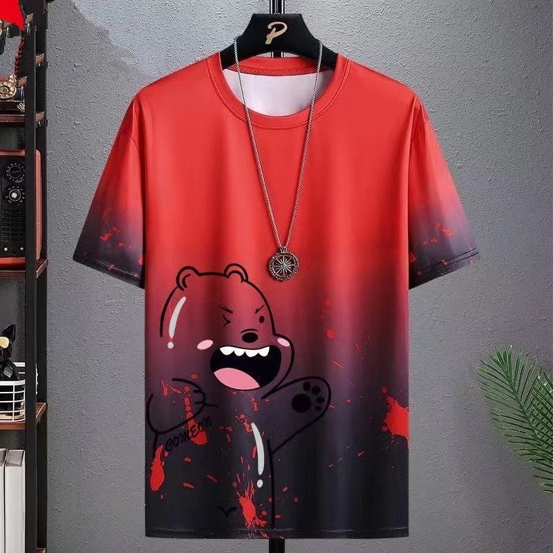 Men’s Camouflage Gradient T-Shirt – Korean Style Summer Sportswear