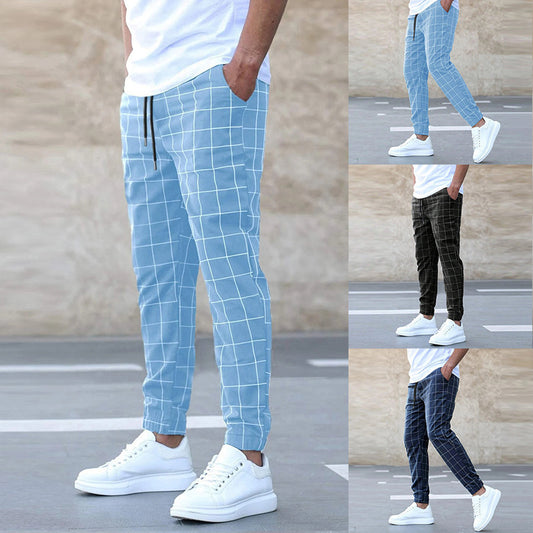 Men’s Straight-Leg Cotton Pants – Casual Mid-Waist Trousers