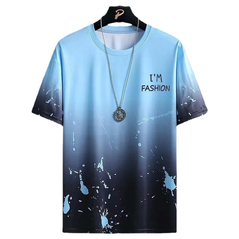 Men’s Camouflage Gradient T-Shirt – Korean Style Summer Sportswear
