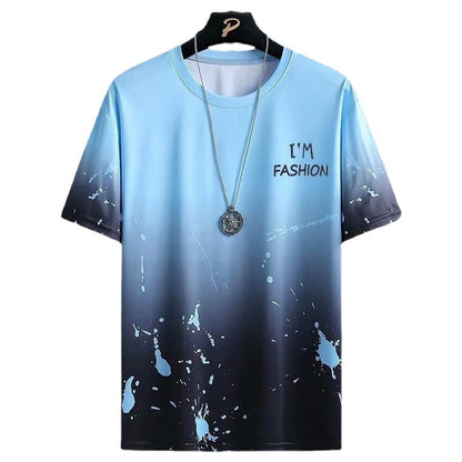 Men’s Camouflage Gradient T-Shirt – Korean Style Summer Sportswear
