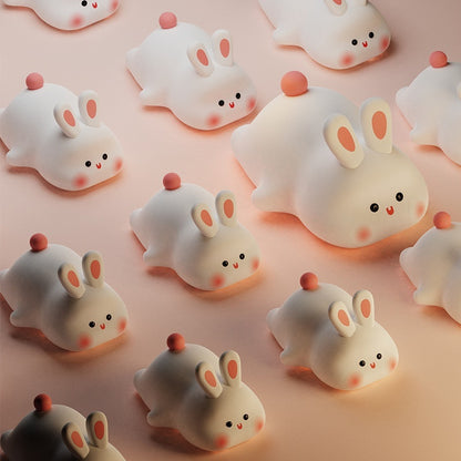 Cute Rabbit Silicone Night Light – Touch Control, Rechargeable, Kids Safe