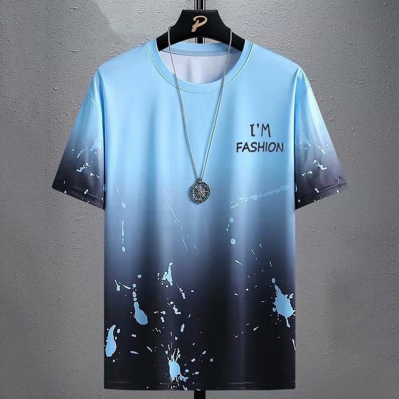Men’s Camouflage Gradient T-Shirt – Korean Style Summer Sportswear