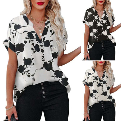 Women’s Floral Print Cardigan – 3/4 Sleeve, Lightweight Polyester