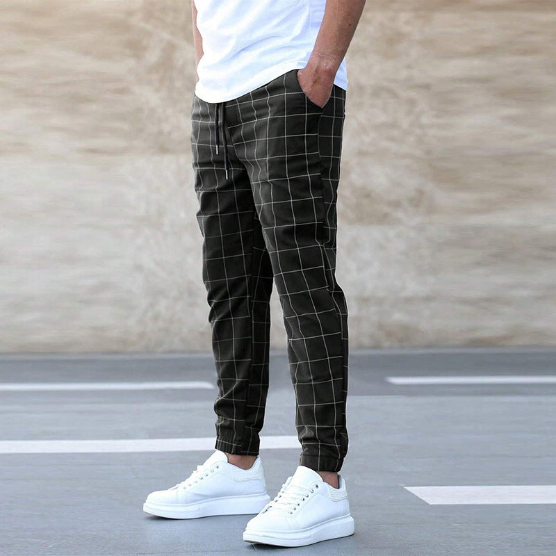 Men’s Straight-Leg Cotton Pants – Casual Mid-Waist Trousers