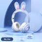 RGB Bunny Ear Wireless Bluetooth Headphones – Stereo Headset with Mic, SD Card & Foldable Design