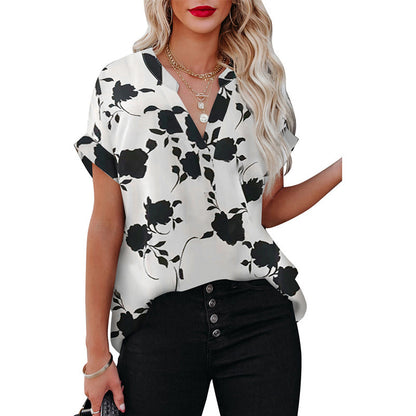 Women’s Floral Print Cardigan – 3/4 Sleeve, Lightweight Polyester