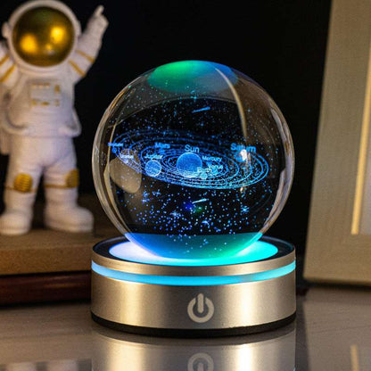 3D Crystal Night Light Lamp – Galaxy, Solar System, Constellations & More