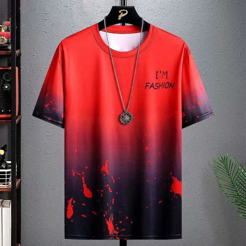 Men’s Camouflage Gradient T-Shirt – Korean Style Summer Sportswear
